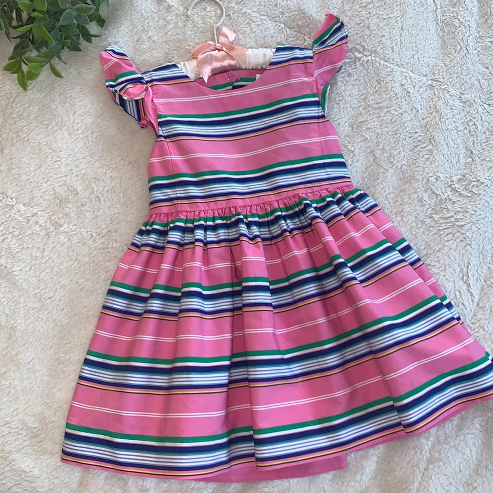 Ralph Lauren Pink Striped Dress 24M 💖EUC Gorgeous